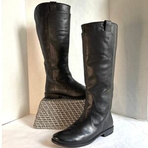 New Frye Paige Tall Leather Riding Boots Black Sz. 8.5